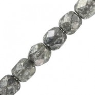 Czech Fire polished faceted glass beads 3mm Crystal antique chrome